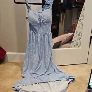 Blue Floral Women's Dress